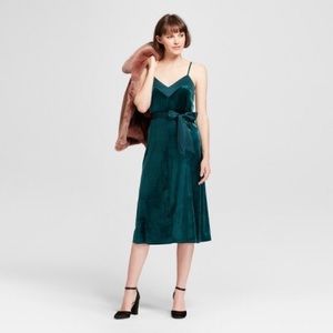 Emerald Velvet Slip Dress